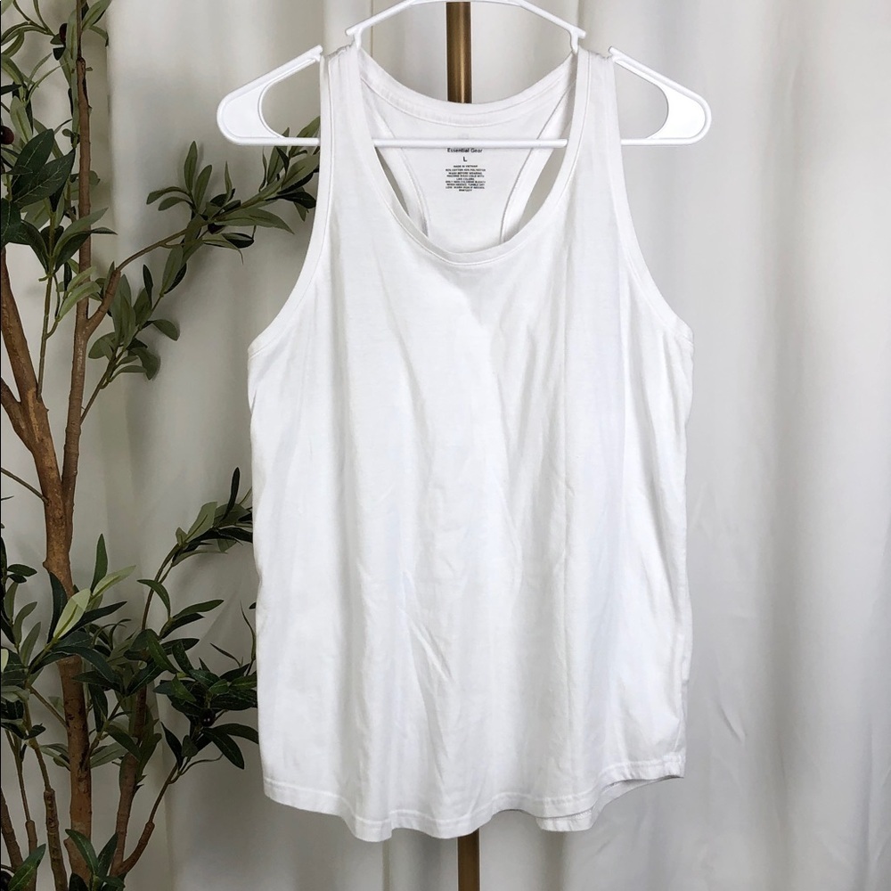 tek gear White Racerback Tank Top Sz L (A2)